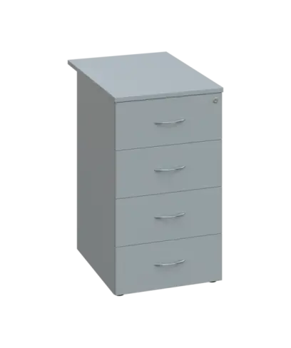 CKCP 1 - 75 kontejner přístavný, 4-zásuvkový, deska 18 mm, centrální zámek, šedá